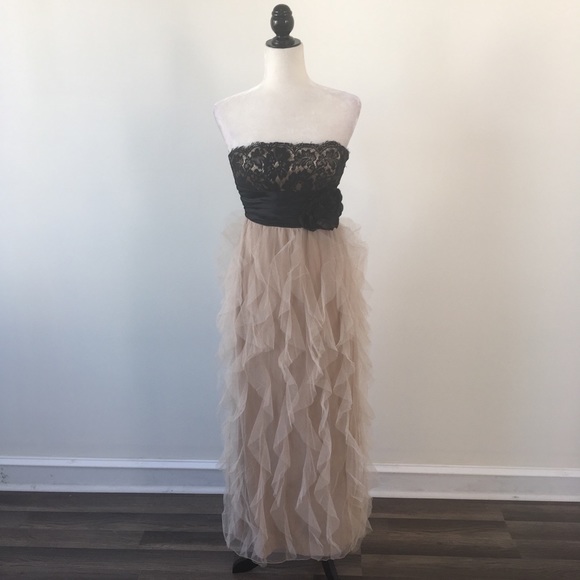 Roberta Bridal Dresses & Skirts - Roberta Nude / Black Lace Ruffle Dress